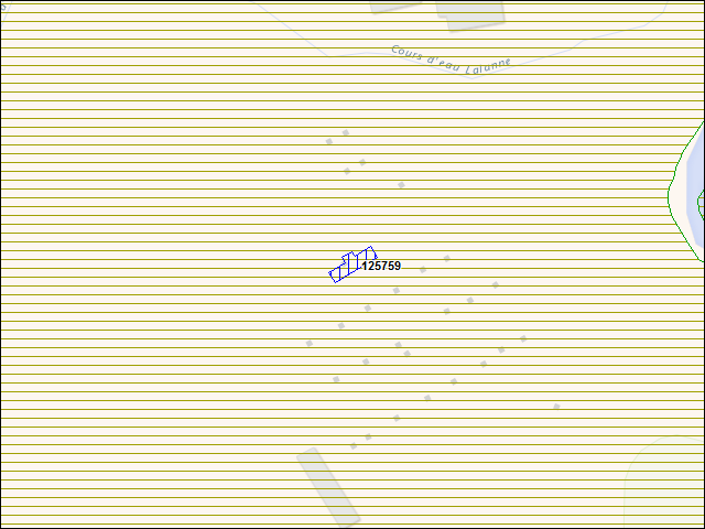 Une carte de la zone qui entoure immédiatement le bâtiment numéro 125759