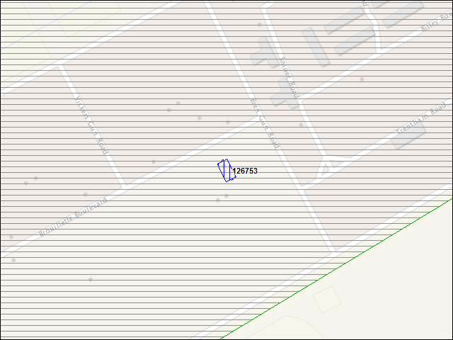 Une carte de la zone qui entoure immédiatement le bâtiment numéro 126753