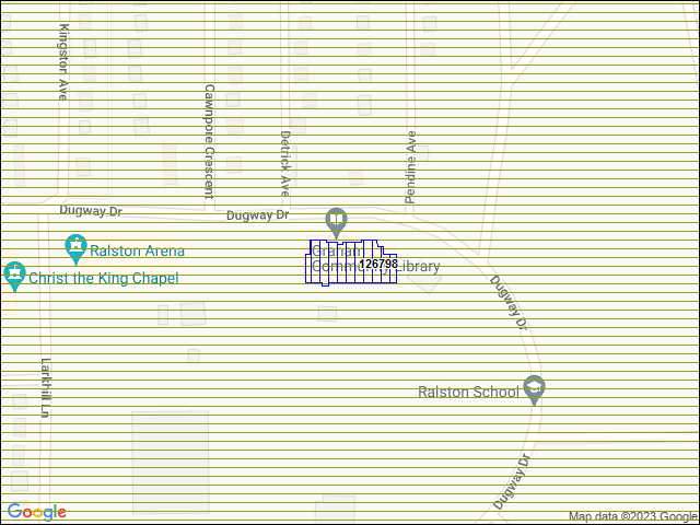 A map of the area immediately surrounding building number 126798