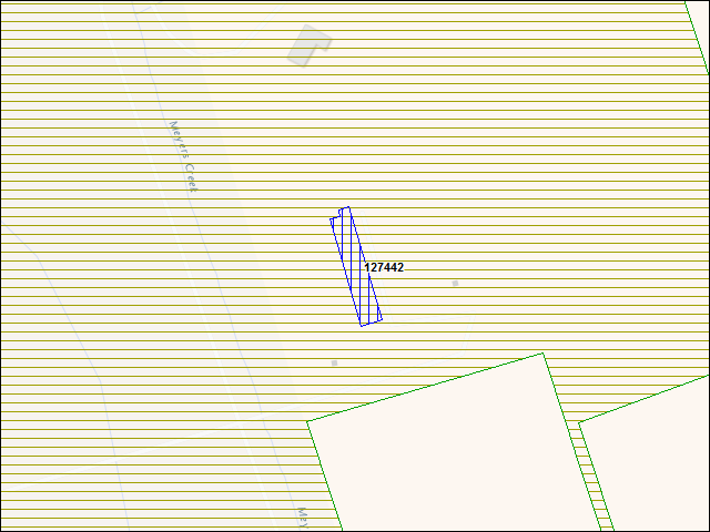 Une carte de la zone qui entoure immédiatement le bâtiment numéro 127442