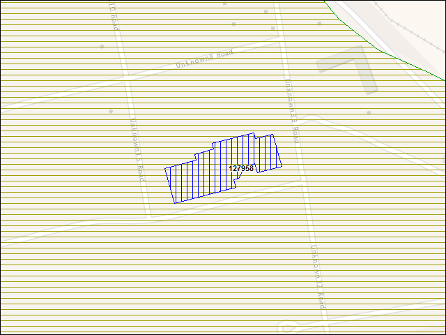Une carte de la zone qui entoure immédiatement le bâtiment numéro 127958