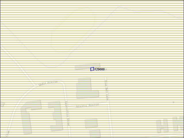 Une carte de la zone qui entoure immédiatement le bâtiment numéro 129000