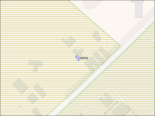 Une carte de la zone qui entoure immédiatement le bâtiment numéro 129792