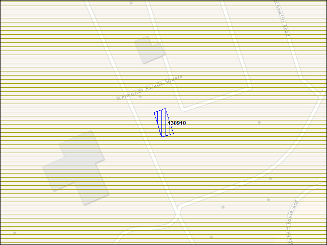 Une carte de la zone qui entoure immédiatement le bâtiment numéro 130910