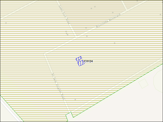 Une carte de la zone qui entoure immédiatement le bâtiment numéro 131124