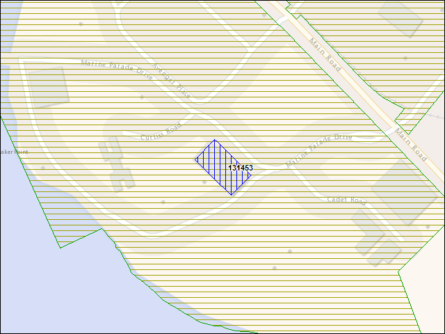 Une carte de la zone qui entoure immédiatement le bâtiment numéro 131453
