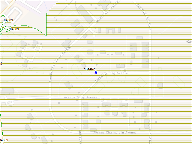 A map of the area immediately surrounding building number 131462