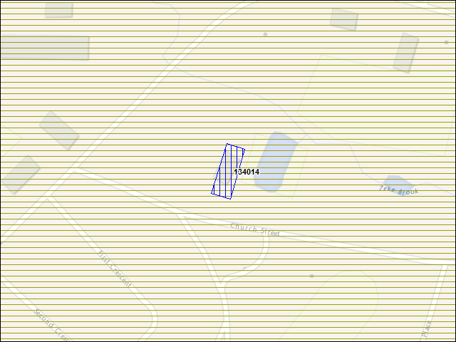 A map of the area immediately surrounding building number 134014