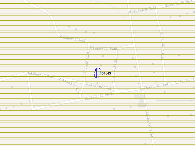 Une carte de la zone qui entoure immédiatement le bâtiment numéro 134543