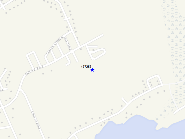 Une carte de la zone qui entoure immédiatement le bâtiment numéro 137253
