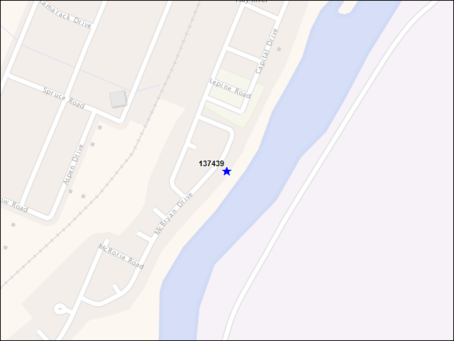 Une carte de la zone qui entoure immédiatement le bâtiment numéro 137439