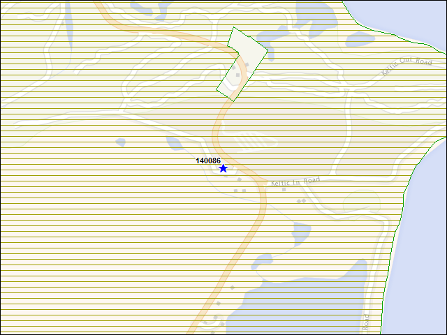 Une carte de la zone qui entoure immédiatement le bâtiment numéro 140086