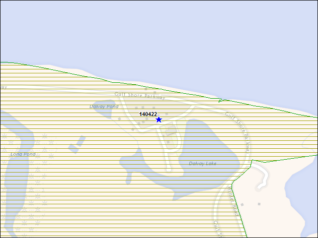 Une carte de la zone qui entoure immédiatement le bâtiment numéro 140422