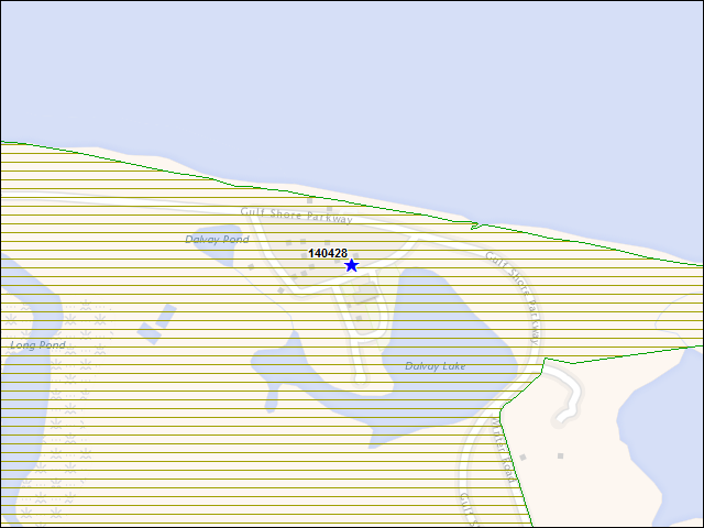 Une carte de la zone qui entoure immédiatement le bâtiment numéro 140428