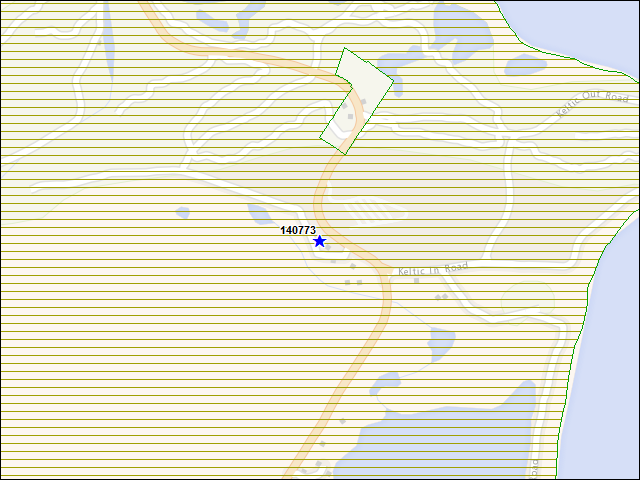 Une carte de la zone qui entoure immédiatement le bâtiment numéro 140773