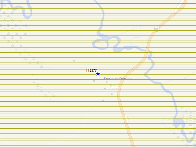 Une carte de la zone qui entoure immédiatement le bâtiment numéro 143377