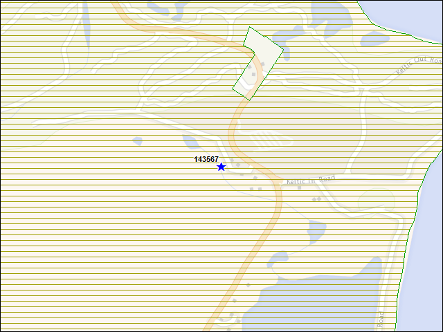 Une carte de la zone qui entoure immédiatement le bâtiment numéro 143567