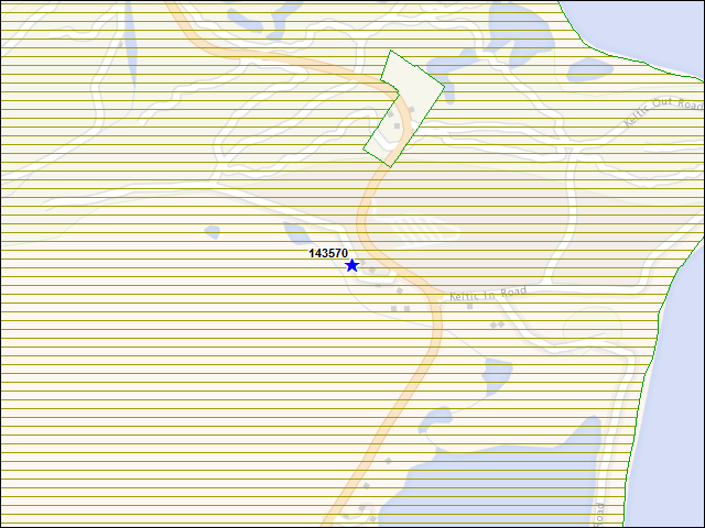 Une carte de la zone qui entoure immédiatement le bâtiment numéro 143570