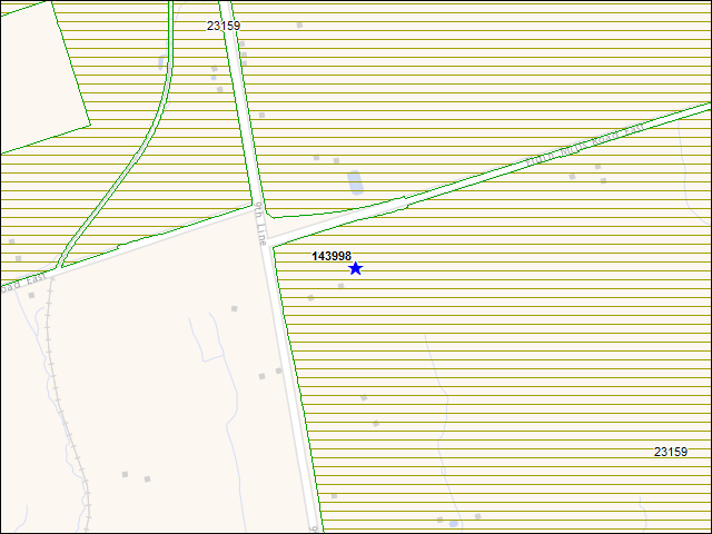 A map of the area immediately surrounding building number 143998