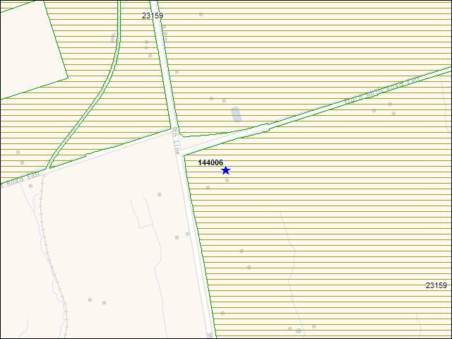 Une carte de la zone qui entoure immédiatement le bâtiment numéro 144006