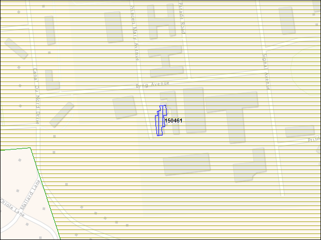 A map of the area immediately surrounding building number 150461