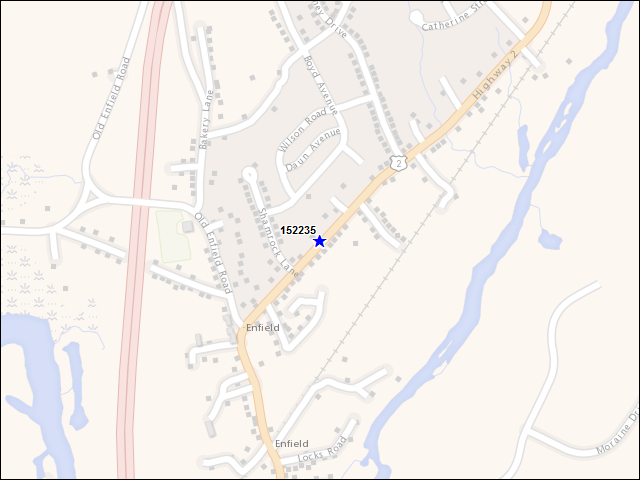 A map of the area immediately surrounding building number 152235