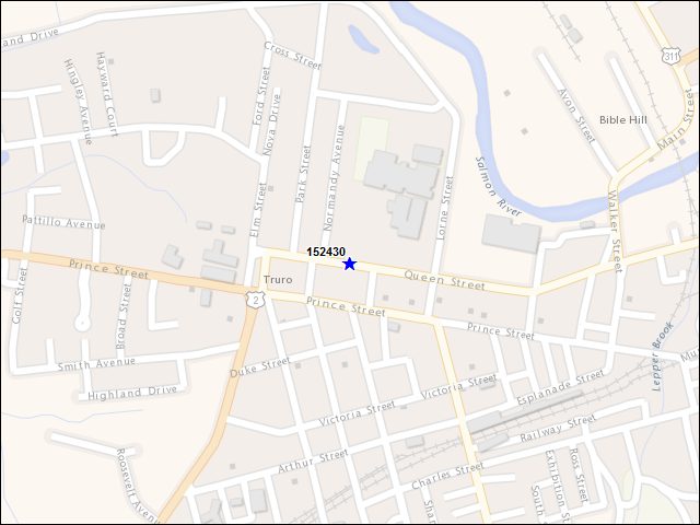 A map of the area immediately surrounding building number 152430