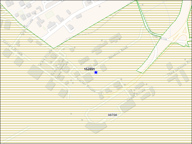 A map of the area immediately surrounding building number 152891